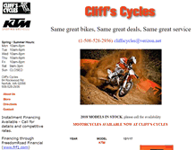 Tablet Screenshot of cliffscycles.com